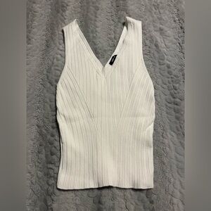 Express White V-Neck Tank Top